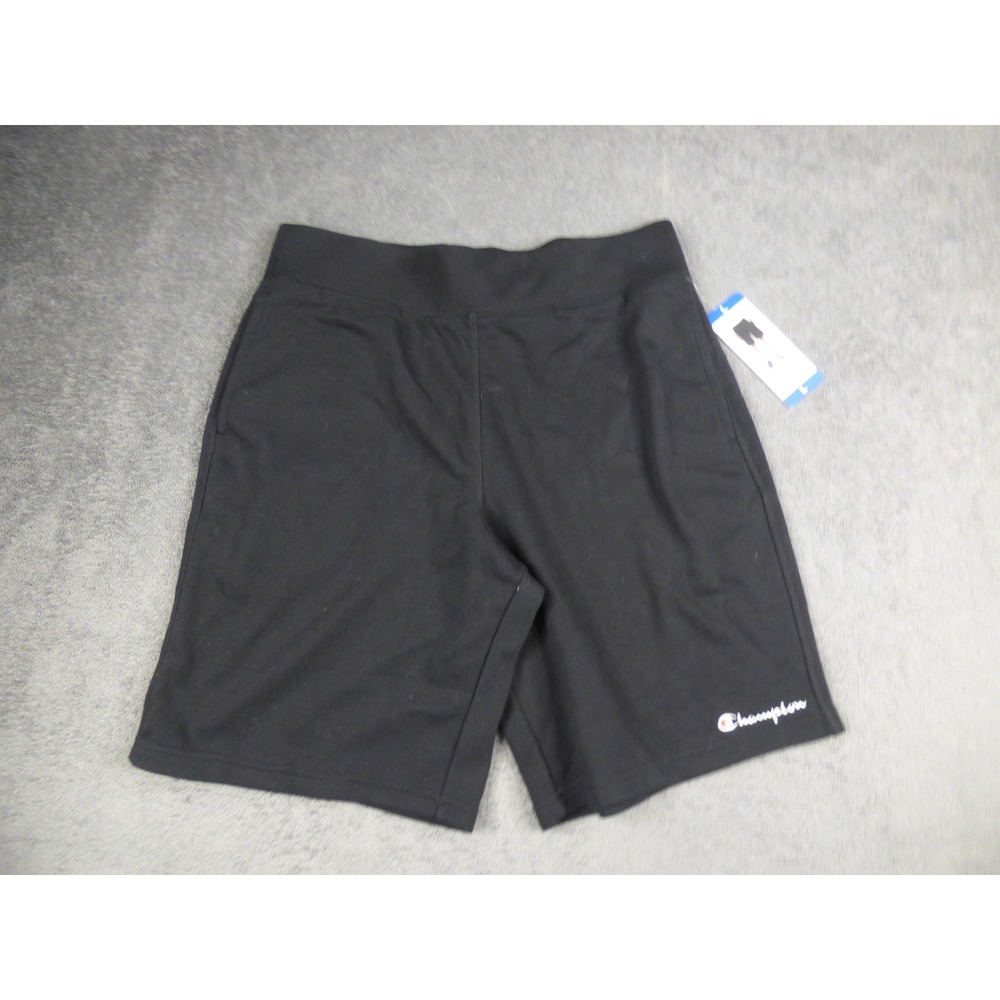 Champion Mens Jersey Shorts Black Large L Athletic Gym Pockets Drawstring NEW